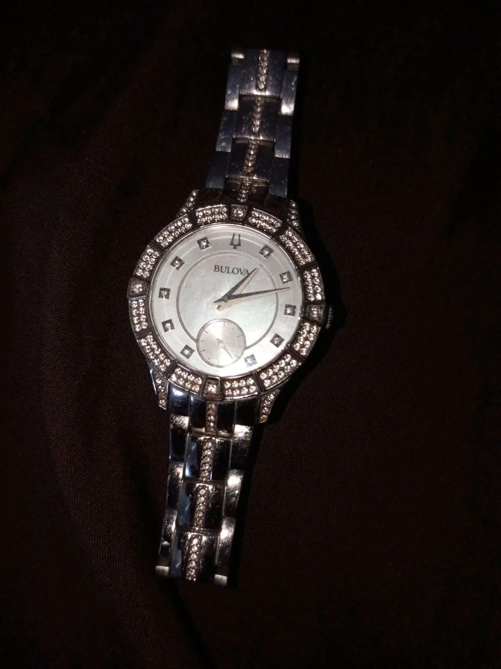 Bulova Women's Silver-tone Crystal Accent Bracelet Watch